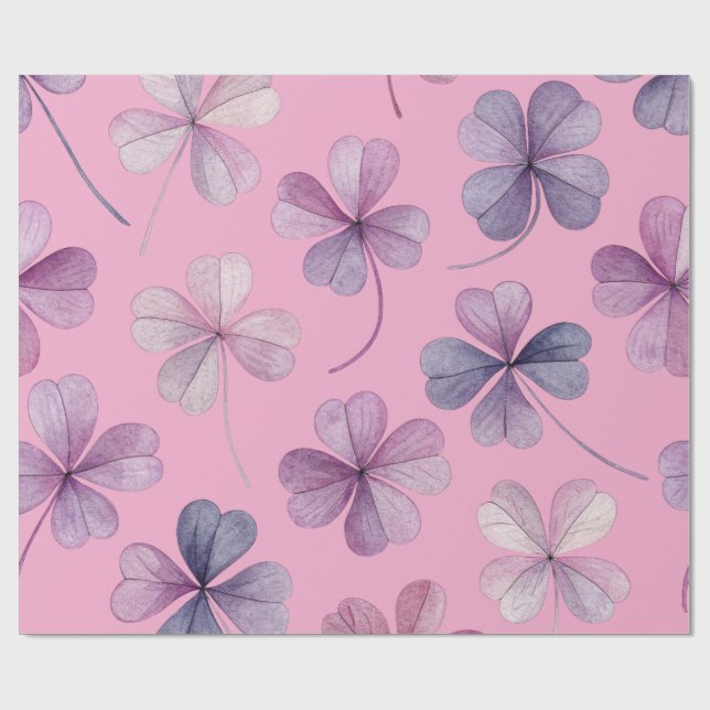 "Pink Floral Wrapping Paper - Lila Klebergeschenk  Geschenkpapier (Flach)