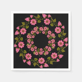 Pink Floral Wreaaths | Hochzeitspapier Napkin Serviette