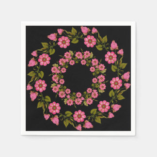 Pink Floral Wreaaths | Hochzeitspapier Napkin Serviette