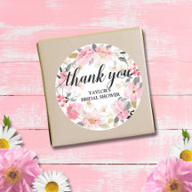Pink Floral Wreath Vielen Dank