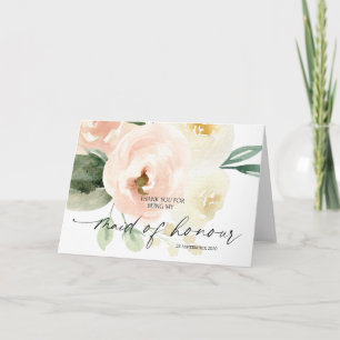 Pink floral zu meiner Trauzeugin Hochzeit Danke Karte