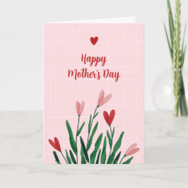 Pink-florale Muttertagskarte individuell anpassen Feiertagskarte