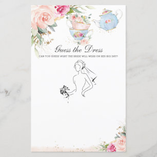 Pink florales Tee Party Raten Sie das Dress Bridal