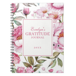 Pink Florals Dankesblatt Notizblock