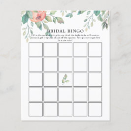 Pink Florals Greenery Brautparty Bingo Game