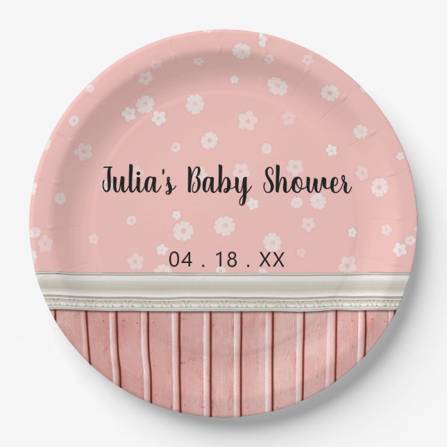 Pink Florals Pappteller (Vorderseite)