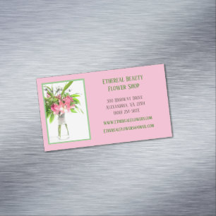 Pink Florist Magnetische Visitenkarte