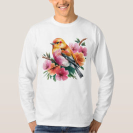 Pink Flower Bird T-Shirt