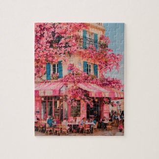 Pink Flower Café Puzzle–Blooming Paradise in Pink