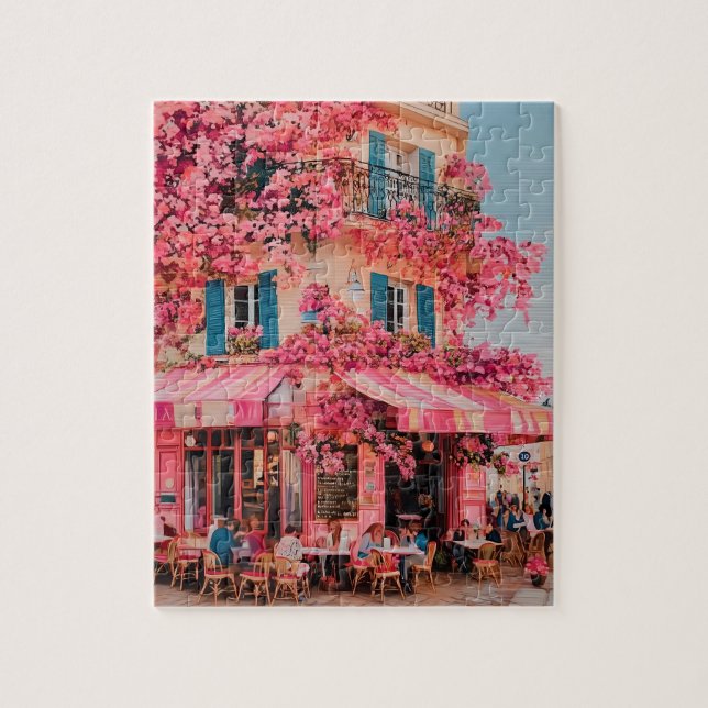 Pink Flower Café Puzzle–Blooming Paradise in Pink (Vertikal)
