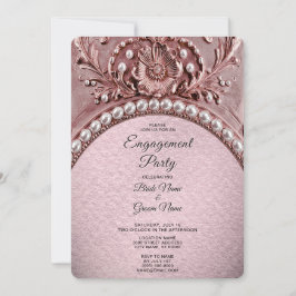 Pink Flower Engagement Invitation Einladung