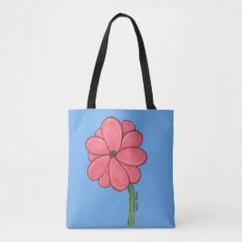 Pink Flower Full with Blue background Tasche