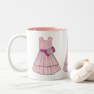 Pink Flower Girl Wedding Party Pageant Dress Tasse