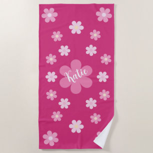 Pink Flower Glam- Strandtuch