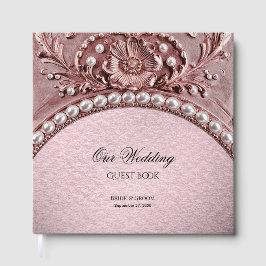 Pink Flower Guest Book Gästebuch