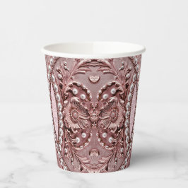 Pink Flower Paper Cups Pappbecher