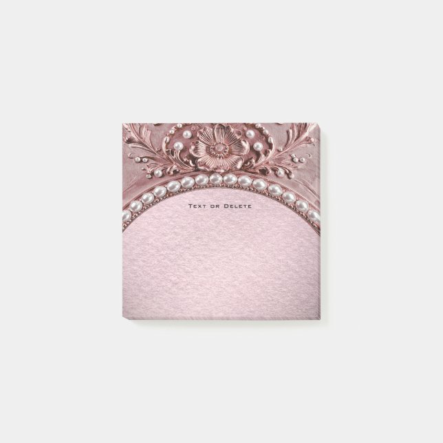 Pink Flower Post it Notes Post-it Klebezettel (Vorderseite)