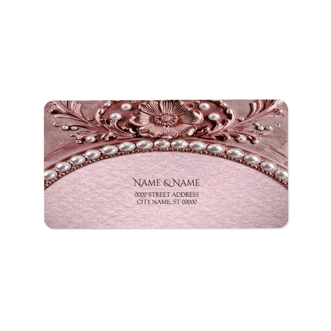 Pink Flower Return Address Label Adressaufkleber (Vorne)