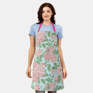 Pink Flower Rose Garden Bouquet Pattern Schürze