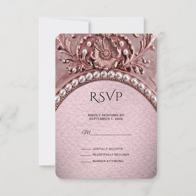 Pink Flower RSVP Card (Vorderseite)