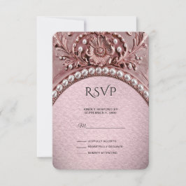 Pink Flower RSVP Card Karte