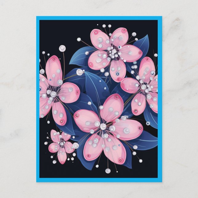 PINK FLOWERS #1 POSTKARTE (Vorderseite)