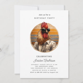  Pink Flowers Birthday Party Invitation