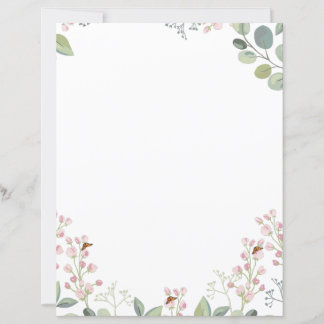 Pink Flowers, Greenery, and Monarch Butterflies