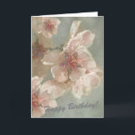 Pink Flowers in a Gentle Background Birthday  Karte<br><div class="desc">Stunning Happy Birthday Card -- say it with serene flowers</div>