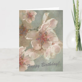 Pink Flowers in a Gentle Background Birthday Karte
