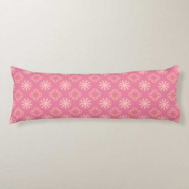 Pink Flowers Pattern Body Pillow Seitenschläferkissen (Vorderseite)