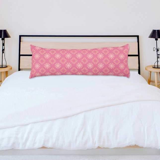 Pink Flowers Pattern Body Pillow Seitenschläferkissen (Von Creator hochgeladen)