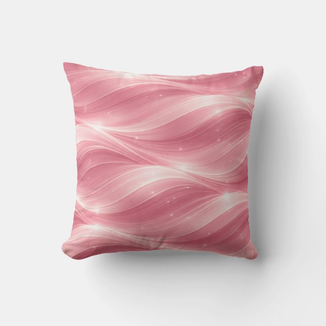 Pink Fluid Wave Pattern Throw Pillow Kissen (Vorderseite)