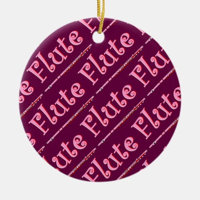 Pink Flute Keramik Ornament (Vorne)