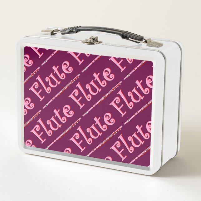 Pink Flute Metall Brotdose (Vorderseite)