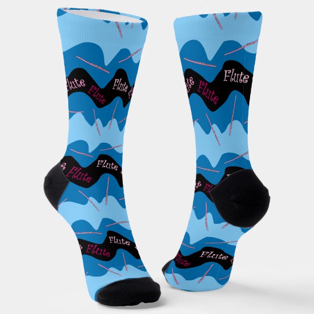 Pink Flute Muster Socken (Gewinkelt)