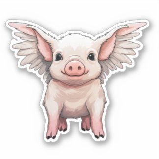 Pink Flying Pig-Aufkleber Aufkleber