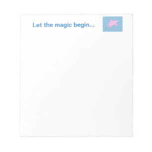 Pink Flying Pig Blaue Stars Notepad Notizblock