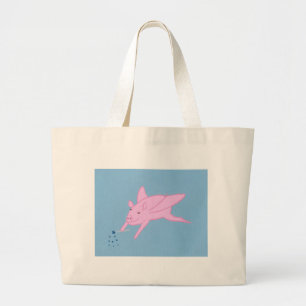 Pink Flying Pig Blaue Sterne Canvas Taschen