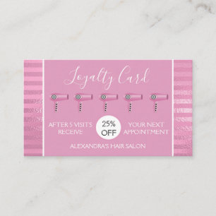 Pink Foil Stripes Coiffeur Salon Fidélité
