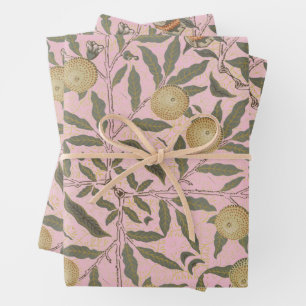 Pink Foliage Vintag William Morris Geschenkpapier Set