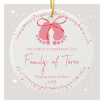 Pink Footprints Festive Winter Design Muster