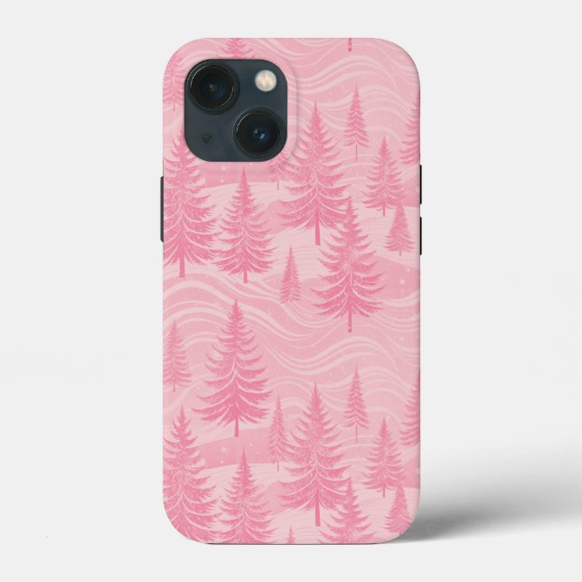 Pink Forest Christmas Case-Mate iPhone Hülle (Rückseite)
