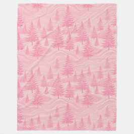 Pink Forest Christmas Fleecedecke