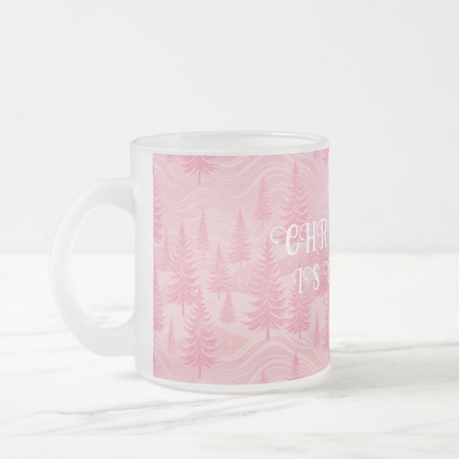 Pink Forest Christmas Mattglastasse (Links)