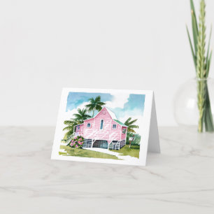 Pink Fort Myers Beach Cottage Carte de remerciemen