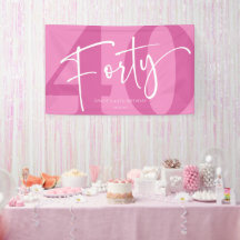 Pink Forty 40th Fortieth Birthday Party