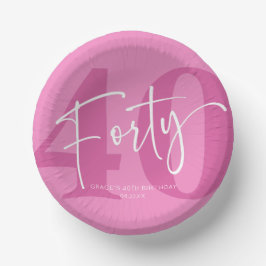 Pink Forty 40th Fortieth Birthday Party Pappteller