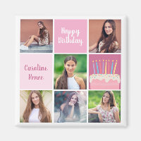 Pink Foto Collage Custom Women's Birthday Party