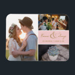 Pink Foto Danke, dass Sie für immer und immer zusa Magnet<br><div class="desc">Pink und gold Drehbuch "Forever and Always" Design Hochzeit danke Ihnen Magnete mit drei Ihrer Lieblings-Hochzeit Fotos. Zeigen Sie Ihrer Familie und Ihren Freunden Ihre Wertschätzung für die Teilnahme an Ihrer Hochzeitsfeier mit einem dieser schönen Keepsakes.</div>